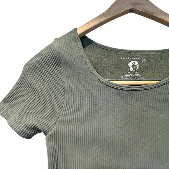 NWT Free People XYZ Recycled Baby Tee Green XL - Picture 4 of 6